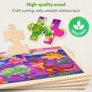 SYNARRY Large Wooden Dinosaur Puzzles for Toddlers 2-4, Wood Dino Puzzles for Kids Ages 4-6, Dinosaur Toys for Kids 3-5, Preschool Educational Children Learning Gifts for 3 4 5 Year Old Boys Girls by TinyTreasures Baby Boutique
