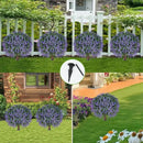 Artificial Lavender Topiany Ball Trees Set of 2,17” Resistant Fake Evergreen Shrubs with Ground SpilRealistic Outdoor Indoor Plants for Garden Porch Maintenance-Free Potted by GreenHaven Gardens