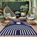 GENIMO Outdoor Rug 6' x 9' Waterproof for Patio Clearance, Reversible Lightweight Plastic Straw Camping Carpet, Large Area Rugs Mats for Rv, Backyard, Deck, Porch, Picnic, Balcony, Mix-Blue & White by CozyNest Decor