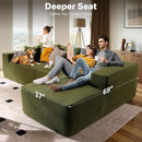 104" Cloud Sectional Couches for Living Room,L Shaped Boneless Couch in A Box,Sleeper Sofa with Comfy Chaise No Assembly Required,Green by CozyNest Decor