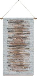 Mark&Day Wall Art, Stanzach Hide Leather and Fur Farmhouse Charcoal Macrame Tapestry Wall Hanging for Living Room, Bedroom, Office or Kitchen (44"H x 22"W) by CozyNest Decor