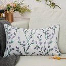 YOUR SMILE Classical Embroidery Jacquard Purple Square Decorative Throw Pillow Case Cushion Cover,12x20 inch by CozyNest Decor