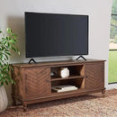 SAFAVIEH Magnolia TV Stand for up to 55" Flatscreen – Brown, 2 Doors with Interior Storage, 2 Open Shelves, Entertainment Media Console (MED5702C) by CozyNest Decor