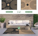 GENIMO Outdoor Rug 5' x 8' Waterproof for Patio Clearance, Reversible Plastic Straw Camping Carpet, Lightweight Rugs Mats for Rv, Backyard, Deck, Porch, Picnic, Balcony, Mix-Black & Brown by CozyNest Decor