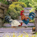 Shorayn Metal Rooster Statues, Outdoor Garden Statues, Metal Chicken Decor, Garden Sculptures & Statues, Chicken Ornaments Yard Art for Backyard Patio Lawn Decorations, Set of 2 by GreenHaven Gardens