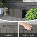 80 Gallon Outdoor Storage Box with Wheels, Waterproof Lockable Resin Deck Box Patio Storage Bin for Pool Accessories Cushion Furniture, Garden Tools, UV-Resistant Outside Delivery Grey by CozyNest Decor