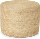 REDEARTH · Cylindrical Pouf Foot Stool Ottoman - Jute Braided Pouffe Poof Accent Sitting Footrest for Living Room, Bedroom, Nursery, Patio, Lounge & Other Rooms (Natural, 18"x18"x14") by CozyNest Decor