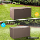 73 Gallon Pro Outdoor Storage Box Waterproof Lockable Resin Deck Box Large, Patio Storage Bin for Pool Accessories Cushion Furniture, Garden Tools, UV-Resistant Outside Delivery Brown by CozyNest Decor