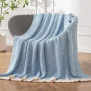 MIULEE Blue Super Soft Throw Blanket for Bed, Twin Size Cozy Fluffy Warm Blankets Knit Blankets for Couch, Sofa, Chair, Living Room, Camping, Picnic, 60 x 80 inch by CozyNest Decor
