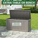 NUNU LAB 75 Gallon Outdoor Storage Box,Resin Large Sturdy Deck Box, Backyard Outside Storage Box Waterproof with Double Wall Panels,Garden Box,Package Delivery Outdoor Hose Storage Bin by GreenHaven Gardens
