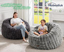 Hobestluk Bean Bag Chair Oversized Bean Bag Chair for Adults Donut-Shaped Large Bean Bag with Spacious Design for Living Room Bedroom or Reading Nook (Bubble Grey) by CozyNest Decor