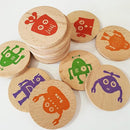 bee smart Wooden Memory Game - Matching Memory Game for Kids 3 and Up, 16Pcs | Educational Toy for Preschool Toddlers Board Games (Robots) by TinyTreasures Baby Boutique