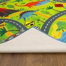 KC Cubs 3x5 Dinosaur Toy Car Dino Road Rug – Educational Play Mat Carpet for Kids, Toddlers, Nursery, Classroom, Playroom, Baby Daycare, Boys & Girls by TinyTreasures Baby Boutique