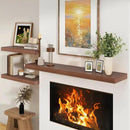 Deep Floating Shelves for Wall - 55 Inch Wide x 12 Inch Deep Wall Shelves Set of 1 - Rustic Walnut Color Wood Shelves for Living Room, Bathroom, Laundry Room, Bedroom, Kitchen, Home Office by CozyNest Decor
