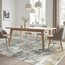 Area Rug 9x12 Washable Rugs: Abstract Large Living Room Rugs with Non-Slip Backing, Stain Resistant Indoor Floor Carpet for Bedroom Dining Room Table Nursery Hallway Home Office Brown/Gray by TinyTreasures Baby Boutique