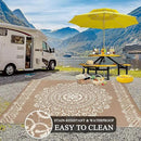 Pauwer Waterproof Outdoor Rug 8x10, Reversible Plastic Straw Patio Camping Rug, Indoor Outdoor RV Mat Carpet for Deck, Camper, Porch, Balcony, Backyard, Picnic, Floral Brown by GreenHaven Gardens