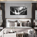Mountain Wall Pictures for Living Room Decor - Black and White Wall Art Bedroom - Waterfall Canvas Wall Art for Office Size 20" x 40" by CozyNest Decor