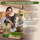 Cat Grass Seeds Mix - 5,200 Non-GMO Heirloom Seeds for Cats & Pets, 4 oz Pack for Growing Fresh Barley, Oat, Rye & Wheat Grass Seeds for Planting, Indoor Plants for Pets, Hairball Remedy for Cats by GreenHaven Gardens