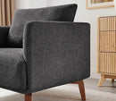 Oversized Accent Chair Modern Boucle Armchair for Living Room- 37" Wide Accent Chair with Solid Wood Legs, Dark Gray Upholstered Lounge Chair for Bedroom & Office, Cozy Reading Chair (Easy Assembly) by CozyNest Decor
