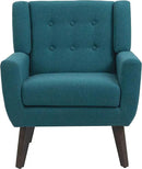 UIXE Accent Chair, Modern Upholstered Armchair in Fabric for Living Room, Comfy Club Arm Chairs Single Sofa Button Tufted Bedroom Reading Seat - Turquoise Blue, Set of 2 by CozyNest Decor