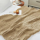 Amélie Home Chunky Knit Throw Blanket for Couch, Soft Chenille Crochet Blanket for Sofa, 50"x60", Beige by CozyNest Decor