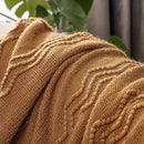 MIULEE Knitted Brown Throw Blanket for Couch,Boho Bed Decor Knit Outdoor Blankets Throw Size with Tassels Cozy Woven for Sofa Home Chair Wave Pattern 50" x 60" Inches by CozyNest Decor