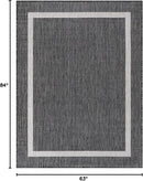 Bordered Outdoor Rug 5x7 Washable Outside Carpet for Indoor Patio Porch Waterproof Easy Cleaning Non Shedding Area Rugs Gray 5 x 7 by CozyNest Decor