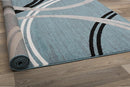 Rugshop Modern Wavy Circles Design Area Rug 6'6" x 9' Blue by TinyTreasures Baby Boutique