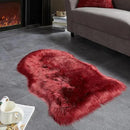 AMTOVO Faux Fur Rug, Burgundy Small Area Rug, Fluffy Sheepskin Rug, Fuzzy Ultra Soft 2 x 3 ft Shag Rugs for Bedroom Sofa Throw Cushion Room Decor, Sheepskin by CozyNest Decor