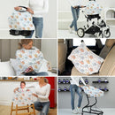 Breathable Car Seat Cover for Babies – Multi-Purpose Soft Rayon Nursing Cover for Breastfeeding, High Stretchy Infant Carseat Canopy, Stroller Cover (Smooth Rayon, Cute Elephant) by TinyTreasures Baby Boutique