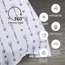 Rquite Car Seat Covers for Babies, 100% Muslin Carseat Cover Boys Girls, Lightweight Infant Car Seat Canopy, Soft Breathable Baby Carrier Cover, Summer Stroller Cover (Grey Arrow) by TinyTreasures Baby Boutique