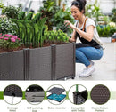 Emalie Deep Raised Garden Beds Large Plastic Planter Box with Drainage Plugs for Veggies Flowers Herbs Deep Root Plants Growing, 47.2" Lx15.7 Wx16.9 H Brown by GreenHaven Gardens