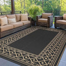 GENIMO Outdoor Rug 5'x8' Waterproof for Patio, Reversible Outdoor Plastic Straw Rug Carpet, Camping Mats for Outdoor Decor, RV, Backyard, Deck, Balcony, Picnic, Black & Brown by CozyNest Decor
