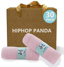 HIPHOP PANDA Baby Washcloths, Rayon Made from Bamboo - 2 Layer Ultra Soft Absorbent Newborn Bath Face Towel - Reusable Baby Wipes for Delicate Skin - Pink, 30 Pack by TinyTreasures Baby Boutique