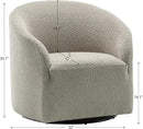 KINWELL 32" Wide Modern Boucle Swivel Barrel Chair, No Assembly Round Upholstered Swivel Accent Armchair for Living Room, Bedroom, Office (Oatmeal) by CozyNest Decor