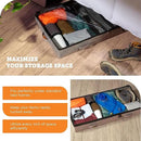 storageLAB Under Bed Storage Containers, Low Profile Underbed Organizers with Sturdy Handles, Dual Zippers, and Clear Windows, Ideal for Clothes, Pillows, and Blankets - 2 Pack, Low Profile, Gray by CozyNest Decor