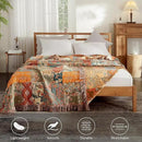 Boho Throw Blanket for Couch Sofa Bed, 100% Cotton Woven Quilt with Tassel 60”x80”, Super Soft Muslin Blanket with Floral Printed, Decorative Reversible Bed Blanket/Cover for All Seasons by CozyNest Decor