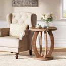 Tribesigns End Table, Round Side Table with Storage, Farmhouse Nightstand Bedside with Round Tabletop, Accent End Table for Living Room Bedroom Small Space, Wooden Accent Furniture (2, Brown) by CozyNest Decor