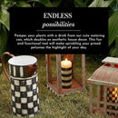 MACKENZIE-CHILDS Watering Can, Outdoor Galvanized Watering Can, Black-and-White Check It Out by GreenHaven Gardens