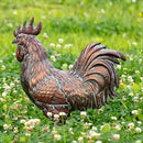 Garden Rooster Statues,15.7" L x 18.8" H Outdoor Metal Chicken Figurines,Antique Copper Chicken Sculptures & Statues Ornaments,3D Large Yard Rooster Decor for Home Kitchen Patio Farm by GreenHaven Gardens