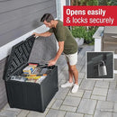 Rubbermaid Medium Resin Outdoor Storage Deck Box (74 Gal), Weather Resistant, Black, Deck Organization for Home/Backyard/Pool Chemicals/Toys/Garden Tools/Porch/Patio Cushions by CozyNest Decor