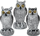 3-Pack Owl Decoys for Bird Deterrent - Weatherproof Bird Repellent Devices for Outdoor Use - Plastic Owls to Scare Birds Away and Control Garden Pests by GreenHaven Gardens