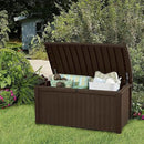 Keter Outdoor Storage Deck Box, for Patio, Backyard & Garden, Borneo, 110 Gallon, Brown - Lockable, Organizing, and Waterproof Plastic Container Bench by GreenHaven Gardens