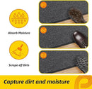JSEI Dirt Trapper Door Mat 24"x36" Non-Slip Washable Entrance Mat, Dog Doormats, Absorbent & Fade-Resistant Floor Mats, Low Profile Welcome Mats for Entryway, Front Door, and Inside Entrance,Dark Grey by CozyNest Decor