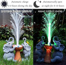 Elephant Statue Solar Garden Decor,Resin Elephant Statue and Colour Changing Optical Fiber Solar Lights,Outdoor Decor for Balcony, Garden, Patio, Yard, Lawn, Gifts for Mom Grandma by GreenHaven Gardens