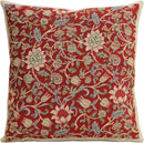 Charlotte Home Furnishings Throw Pillow Covers 16x16 in, Red Flowers Decorative Couch Pillow Cover, Boho Decor European Tapestry Cushion Cases, Living Room Cozy Home Decor, Jacquard Woven Soft Cotton by CozyNest Decor