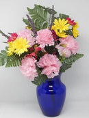 Floral Supply Online - 8" Rose Vase and Flower Guide Booklet - Decorative Glass Flower Vase for Floral Arrangements, Weddings, Home Decor or Office. (Cobalt) by CozyNest Decor
