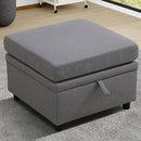 Ottoman Rectangular Storage Ottoman Bench, Footrest Stool Footstool with Lid for Living Room, Bedroom, Entryway, Dark Gray, 22.6"x23.2"x16.5" by CozyNest Decor