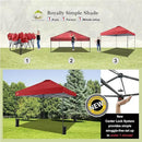 CROWN SHADES 10x10 Pop Up Canopy Tent - Patented Center Lock One Push Instant Outdoor Canopy Beach Tent with STO-N-Go Bag 8 Stakes & 4 Sand Bags，Red by GreenHaven Gardens