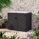 Resin Outdoor Storage Shed, 38 cu.ft Outdoor Storage Box Waterproof for Garden Tools, Patio Furniture, Trash Cans, Garage Storage, Lockable (Black) by GreenHaven Gardens